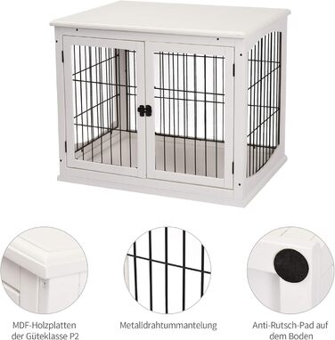 Клітка для собак PawHut - Будка з 2 входами, закривається на замок, для маленьких собак, 58,5 x 81 x 66 см