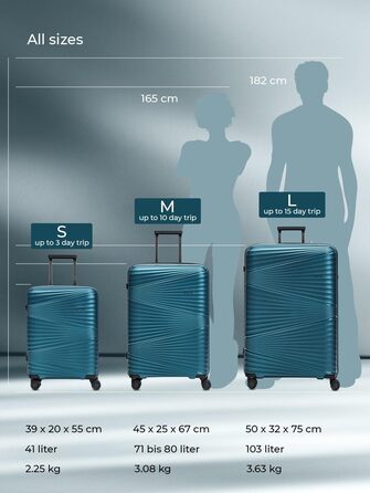 Валіза-тележка велика, XL, 75 см, 103 літри, поліпропілен, з TSA-замком, Collection 02, туркенітовий колір