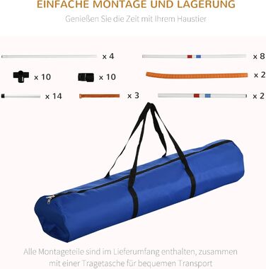 Набір для аджиліті для собак PawHut 3-TLG. Білий+Жовтий, для тренувань