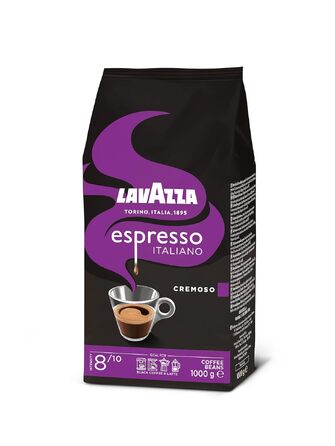 Кава в зернах Lavazza Cremoso, суміш Арабіки та Робусти, середній обсмал, ноти какао та спецій, інтенсивність 8/10, 1 кг