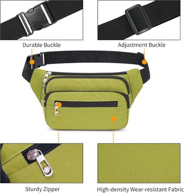 Поясна сумка на пояс, унісекс, зелена. Сумка через плече, для подорожей, прогулянок з собакою, чоловіча та жіноча. Довжина ремінця 60 см