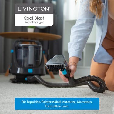 Livington SpotBlast: мийкий пилосос та видалення плям для килимів, диванів, оббивки та авто. Потужний мийний пилосос з насадкою 3-в-1. Видаляє плями від тварин.