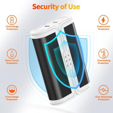 Електричні грілки для рук 2 шт. - багаторазові, USB, з 3 режимами нагріву, для дітей та жінок (чорний+білий)