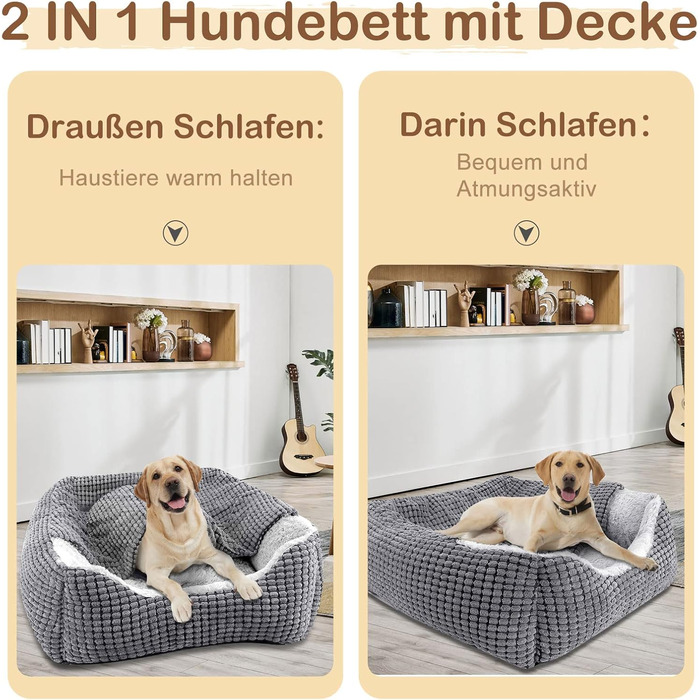 Крісло-ліжко для собак JOEJOY, маленьких порід, знімний коврик, зручне та миюче, антиковзаюче, до 9 кг (51x48x15 см)