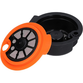 Reusable coffee capsules, stainless steel filter cups for Tassimo coffee maker, with spoon and brush, orange, 180 ml capacity for home-office-cafe (Orange 180ML)