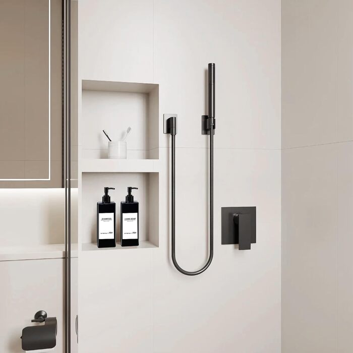 Набір дозаторів для мила Roselee (4 шт.), 500 мл, чорний. Дозатори для душу, шампуню, мила. Пластикові дозатори з воронкою та вологостійкими етикетками для кухні, ванної кімнати.