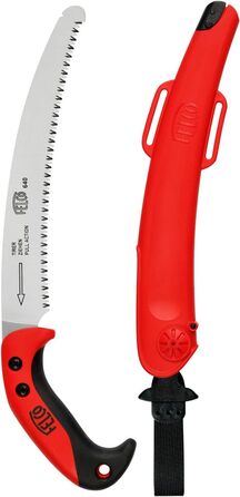 Професійна садова пилка FELCO 640 з вигнутим лезом 27 см, ергономічна ручка, для правої та лівої руки, у комплекті чохол, для обрізки дерев та гілок Ø до 100 мм, довжина 44 см