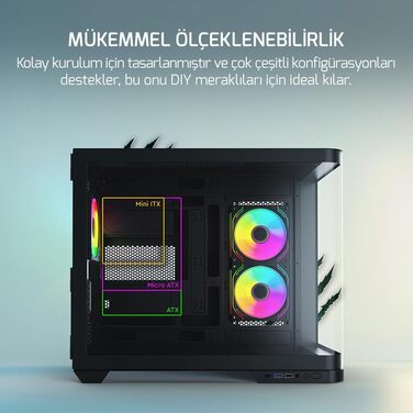 Корпус для ПК Gamepower Warcry Vertex з темперованим склом, ATX Mid Tower, 3x RGB вентилятори, блок живлення 750W 80 Plus, чорний