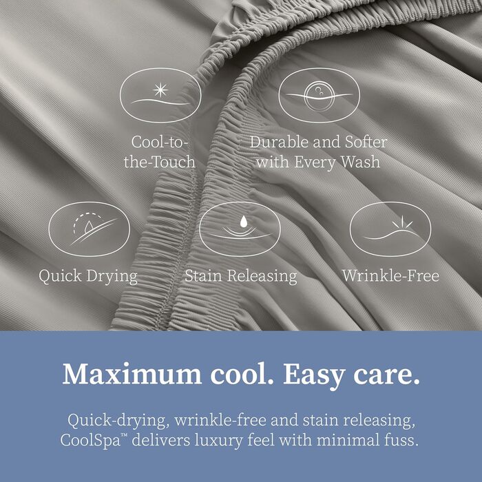 Комплект наволочок Coop Home Goods Comphy CoolSpa, 2 шт, таубенгрей, Queen Size, охолоджуючі, дихаючі, розкішна готельна якість, для спа та дому