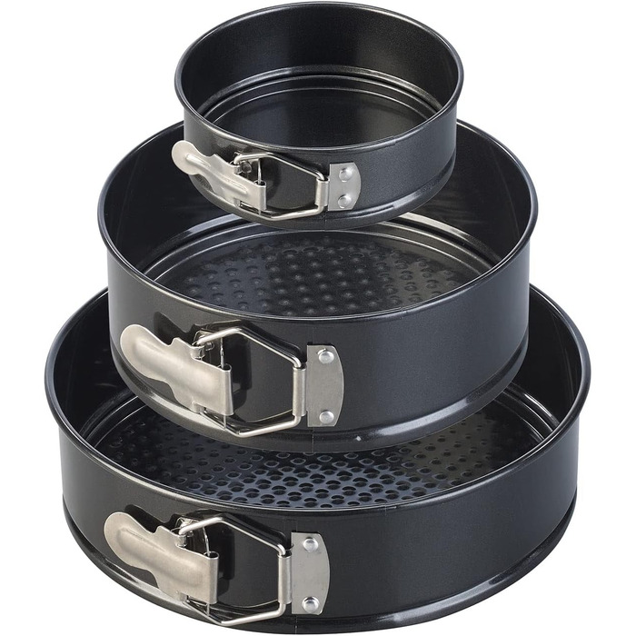 Набір форм для випічки Rosenstein & Söhne (3 шт.) з антипригарним покриттям, діаметр 12/17/21 см. Форми для тортів, набір круглих форм для випічки, ідеально для дня народження