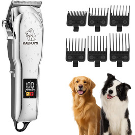 Машинка для стрижки собак - IPX7, водонепроникна, професійна для собак та котів з LCD-дисплеєм (сріга)
