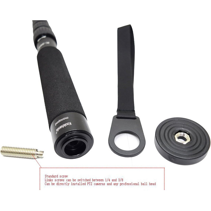 Штатив для камери Koolehaoda K-266 чорний, 6 секцій, 42-160 см, витримує до 7 кг