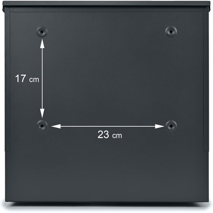 Поштова скринька Verda з газетницею, 37x37x11 см, антрацит RAL 7016, срібло, 2 ключі, комплект для монтажу. Дизайнерська настінна поштова скринька з відділенням для преси