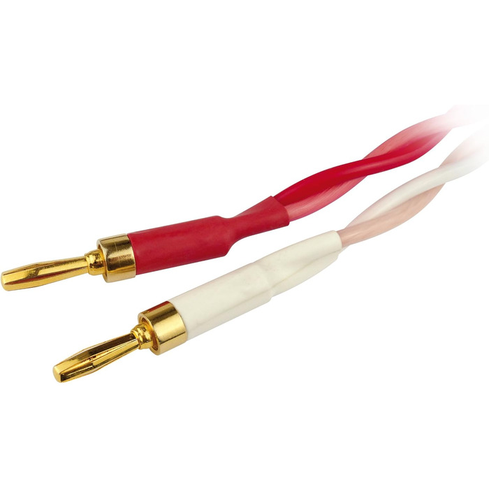 Акустичний кабель Dynavox Perfect Sound High-End з банановими роз'ємами, 2м, чорний/червоний, пара