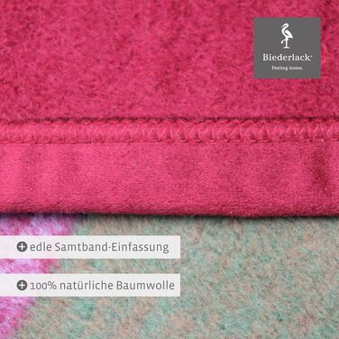 Biederlack® Fluffy Snuggle Blanket Pure Cotton Check I Made in Germany I Öko-Tex Made in Green I Colorful Throw Blanket made of 100% Cotton I Couch Blanket 150x200 cm I sustainably produced