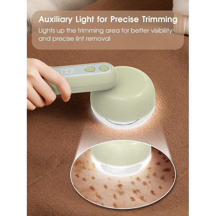 Електричний видалення ворсу COPPA: портативний пристрій для одягу з 6 лезами та 3 швидкостями, з індикатором заряду