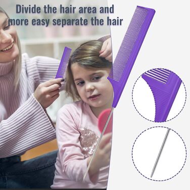 Набір для догляду за волоссям: щітка для розплутування з пульверизатором 200 мл, щітка для волосся з натуральної щетини, набір з 3 шт. для створення об'єму, двостороння щітка (фіолетовий)