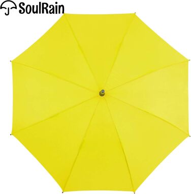 SoulRain Парасолька з класичною дерев'яною ручкою, автоматичне відкриття, вітростійка, прозора, незламна, 121.9 см (Жовта)