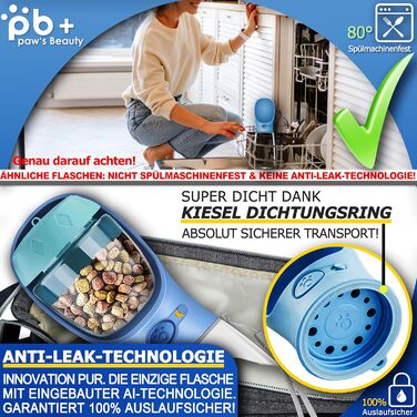 Набір для собак 2 шт: велика складана пляшка для води 550 мл + зубна щітка | Преміум якість, витік неможливий | Для подорожей