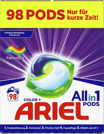 Капсули для прання Ariel All-in-1 для кольорових речей, 98 завантажень
