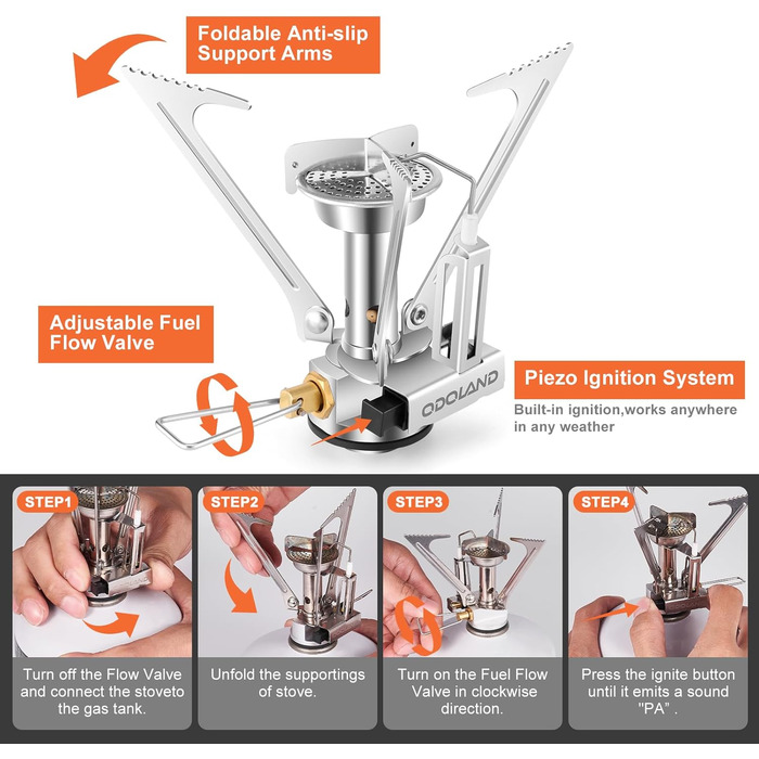 Набір посуду для кемпінгу Odoland: каструля, сковорода, тарілки, миски, столові прибори (15 предметів) з нержавіючої сталі з антипригарним покриттям. Ідеально для кемпінгу, пікніків, трекінгу та подорожей на 2 особи