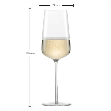 Бокали для шампанського Zwiesel Glas Vervino, 2 шт, кришталеві з мюс'єр-пунктом, тритан, для ігристого вина, виробництво Німеччина
