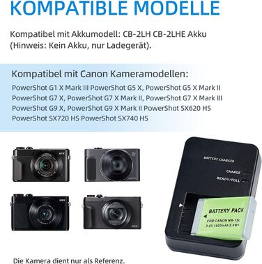 Зарядний пристрій NB-13L для Canon PowerShot G7 X Mark II, G5 X, G7 X, G9 X, G9 X Mark II, SX620 HS, SX720 HS, SX730 HS, SX740 HS (замінник CB-2LHE)