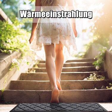 Гумові килимки на сходи зовнішні Aucuda, 6 шт., 76x22 см, сірі, антиковзкі, вологостійкі, теплоізоляційні для вулиці