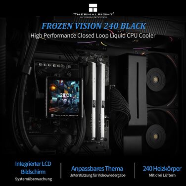 Thermalright Frozen Vision 240 Black - Смарт-система водяного охолодження з LCD-дисплеєм
