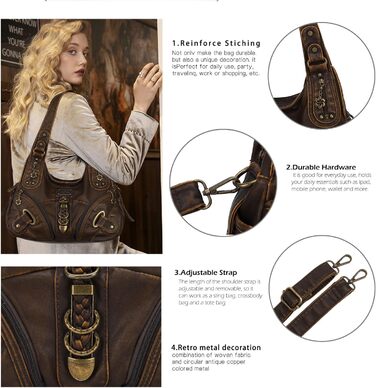 Сумка жіноча Angelkiss Hobo велика, повсякденна, через плече, коричнева (801brown)