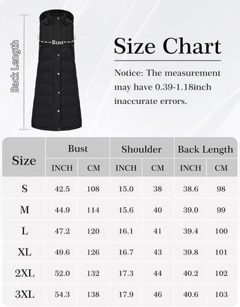 Жіноча зимова жилетка Maeau: тепла, довга, з капюшоном та кишенями (чорний, XXL)