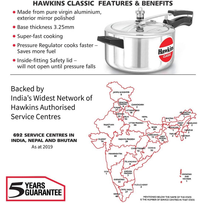 Каструля-скороварка Hawkins Classic CL40, 4 л, алюміній, срібна