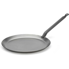 Млинцева пательня de Buyer Carbone Plus, важка, 24 см, з вуглецевої сталі, срібляста