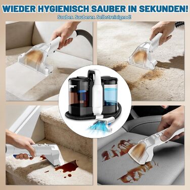 Пристрій для чищення м'яких меблів та килимів, 600W, 17kPa, миючий пилосос, з миючим засобом, компактний, для килимів, диванів, автомобільних сидінь та соф