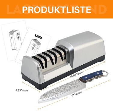 Електричний точило для ножів 15 градусів 3-в-1 для м'яса та овочів, професійний, для грубого, тонкого шліфування та полірування кухонних ножів (включно з кухонними ножами)