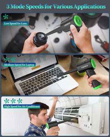 Електричний пилосос для ПК з LED-підсвічуванням, 3-ступеневий Air Duster для ноутбука, клавіатури, електроніки та побуту, альтернатива балончику з повітрям