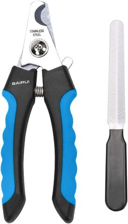 Професійний кусачко-напильник для собак та котів, блакитний. Кусачки для собак, великих порід. Безпечна обрізка кігтів.