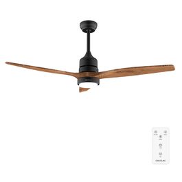 Стельовий вентилятор з підсвічуванням Cecotec EnergySilence Aero 5275 DarkWood 40W, 52 дюйми, DC мотор, пульт, LED, таймер, режими зима/літо, регульована висота, чорний колір