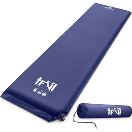 Trail Outdoor Self-Inflating Sleeping Pad - 5cm Thick Camping Mat - Blue