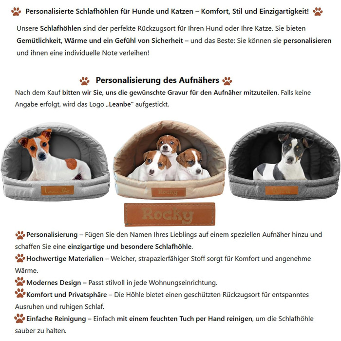 Будинок для собак R2: 48x37x32 см з гравіюванням імені - зручне ліжко для собак та котів (Графіт)