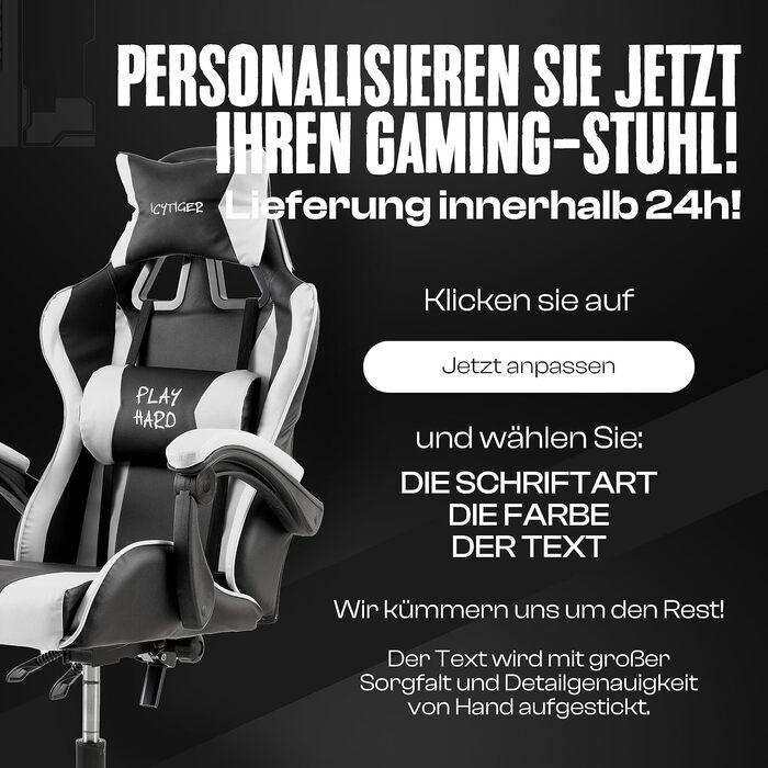 Ігрове крісло Baroni Home Gaming — ергономічний офісний стілець з підголівником, підтримкою попереку та регульованою спинкою, білий