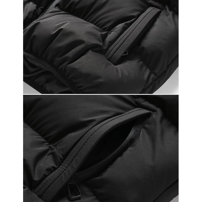 Чоловіча зимова жилетка Hathaway з капюшоном, тепла, без рукавів, на блискавці, чорна, XL