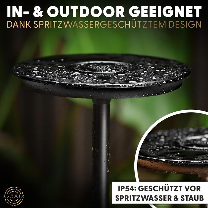 Настільна світлодіодна лампа ELYSIA LED акумуляторна, димована, бездротова, з сенсорним керуванням (IP54), тепле світло (2200K-2700K-3200K), USB-C, алюмінієва, чорна