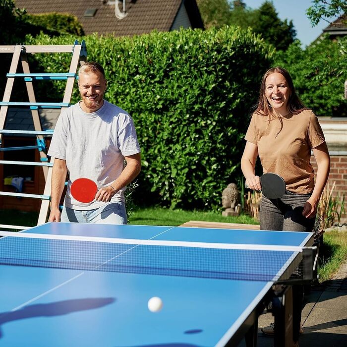 Набір для настільного тенісу з ручним механізмом та сіткою, ідеальний для гри в приміщенні та на вулиці, а також для тренувань.