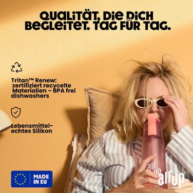 Пляшка для води air up 600 мл з аромат-подами, соломинка, блакитна, для школи, спорту, дітей, підходить для газованої води