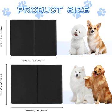 Килимок охолоджуючий для собак та котів, самоохолоджуючий, 65x50 см, чорний