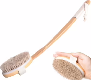 CambOs Bath and Body Brushes made of Horse Hair with Boar Bristles for Women, Long Handle Bath Brushes for Men, Bath Accessories, 20 inches
