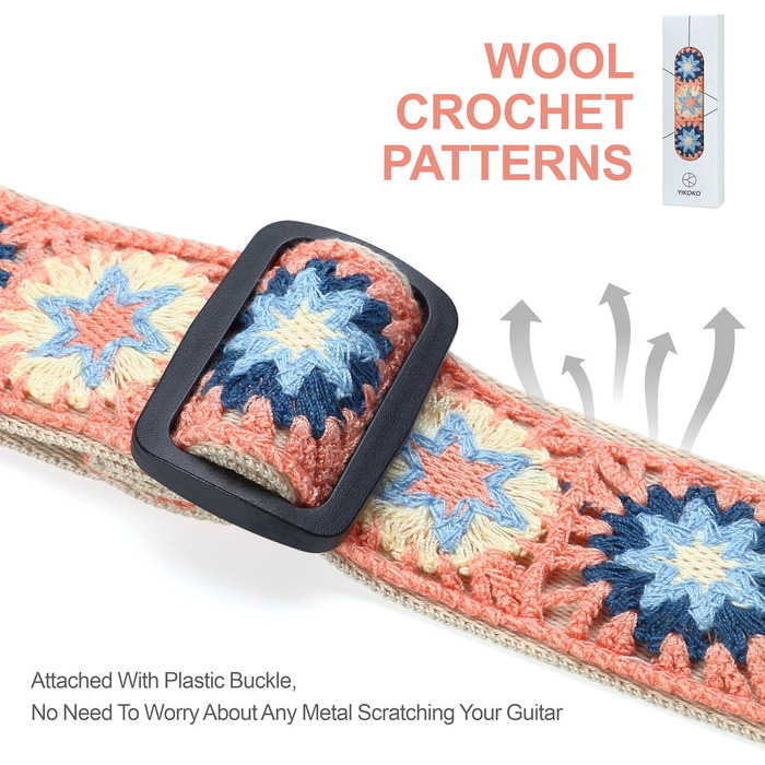 Гітарний ремінь 5,1 см з бавовняного друку, квітковий принт, з повним шкіряним кінцем, для бас-гітари, електрогітари та акустичної гітари, безкоштовна кнопка для ремінця, фіксатори ремінця та медіатори. Жовті ромашки (Рожеві ромашки)