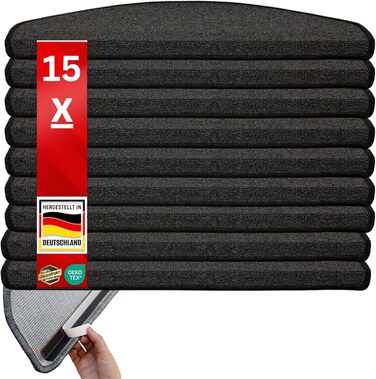 Сходинкові килимки ETM London: набір 15 шт. (65x23 см, антрацит)