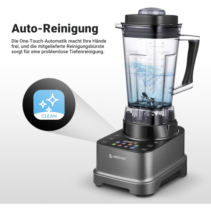 AMZCHEF 8-in-1 Multi Stand Mixer with Auto-IQ | 2000W High-Performance Mixer with LCD Touchscreen | 2L Blender with 8 Smart Menus and 10 Speeds for the Kitchen | Gray 25.6 x 20.1 x 47.6 cm Gray